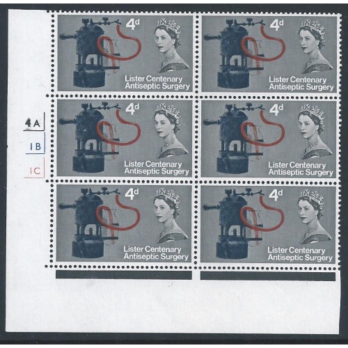 1965 Lister 4d (ord). Listed constant variety "face retouch"