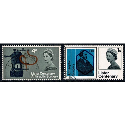 1965 LIster Centenary (phos). Fine used set of 2 values. SG 667p-668p