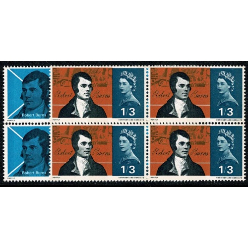 1966 Burns (phos). SG 685p-686p. Blocks of four.