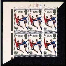 1966 World Cup "Winners" 4d. SHIFT OF BLUE & FLESH colours Cylinder block