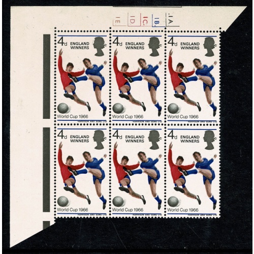 1966 World Cup "Winners" 4d. SHIFT OF BLUE & FLESH colours Cylinder block