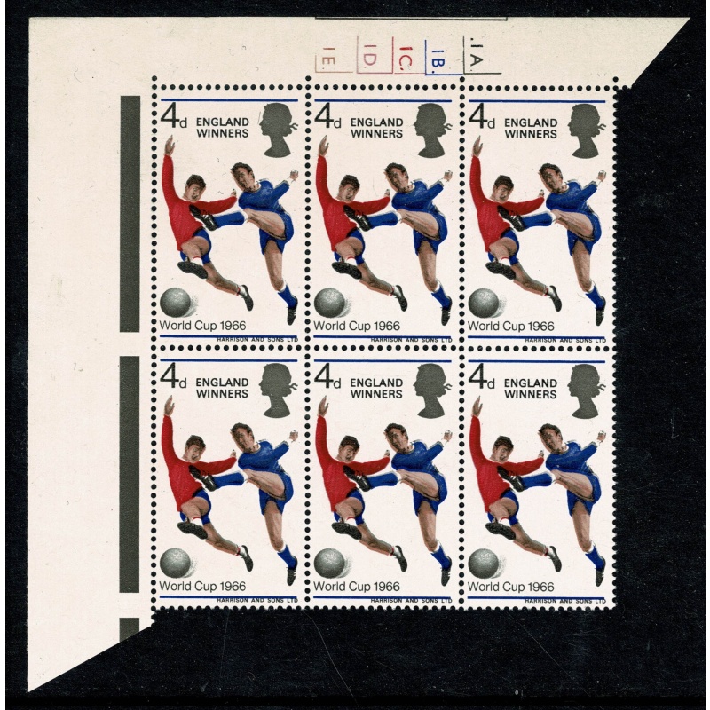 1966 World Cup "Winners" 4d. SHIFT OF BLUE & FLESH colours Cylinder block