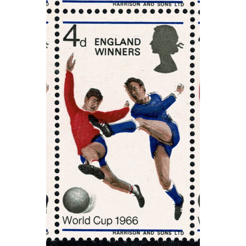 1966 World Cup "Winners" 4d. SHIFT OF BLUE & FLESH colours Cylinder block