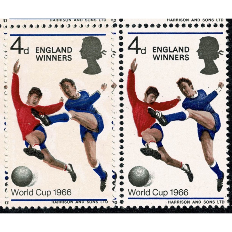 1966 World Cup "Winners" 4d. SHIFT OF BLUE & FLESH colours Cylinder block