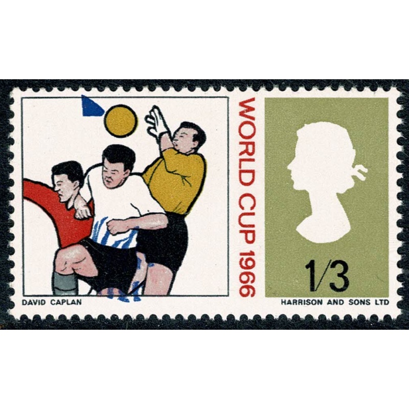 1966 World Cup 1/3. BLUE SHIFT DOWNWARD. SG 695 var.