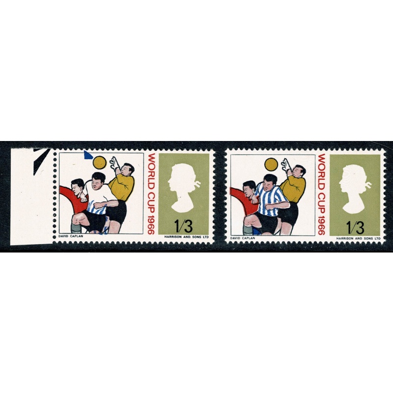 1966 World Cup 1/3. BLUE SHIFT DOWNWARD. SG 695 var.