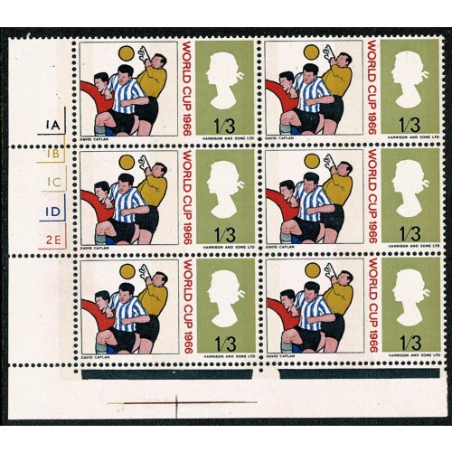 1966 World Cup 1/3 (phos). Cyl. 1A1B1C1D2E no dot Perf Type F (P/E).