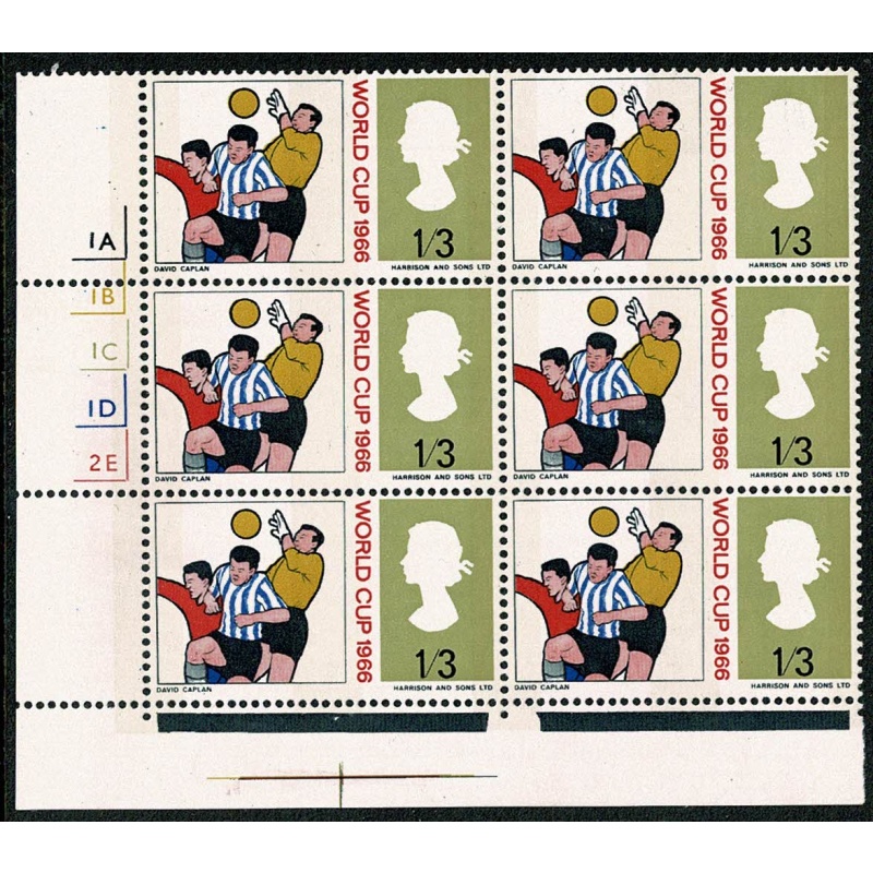 1966 World Cup 1/3 (phos). Cyl. 1A1B1C1D2E no dot Perf Type F (P/E).