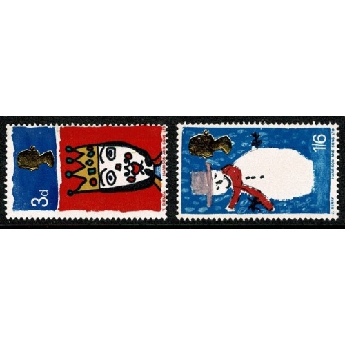 1966 Christmas (phos). UM set of 2 values. SG 713p-714p