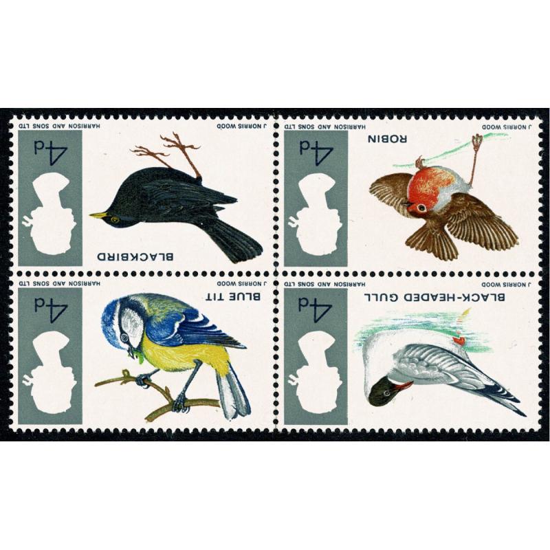 1966 Birds 4d (ord). WATERMARK INVERTED. SG 696/99Wi.
