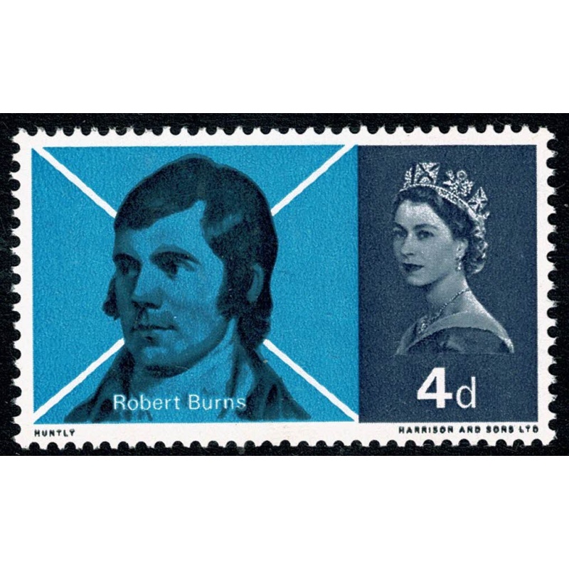 1966 Burns 4d (ord). "DOUBLE PRINT OF BLACK". SG 685 var