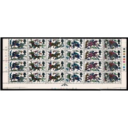 1966 Hastings 4d (ord). BLADE FLAW.  Cylinder 1A1B1C1D1E1F1G1H1J block of 24.