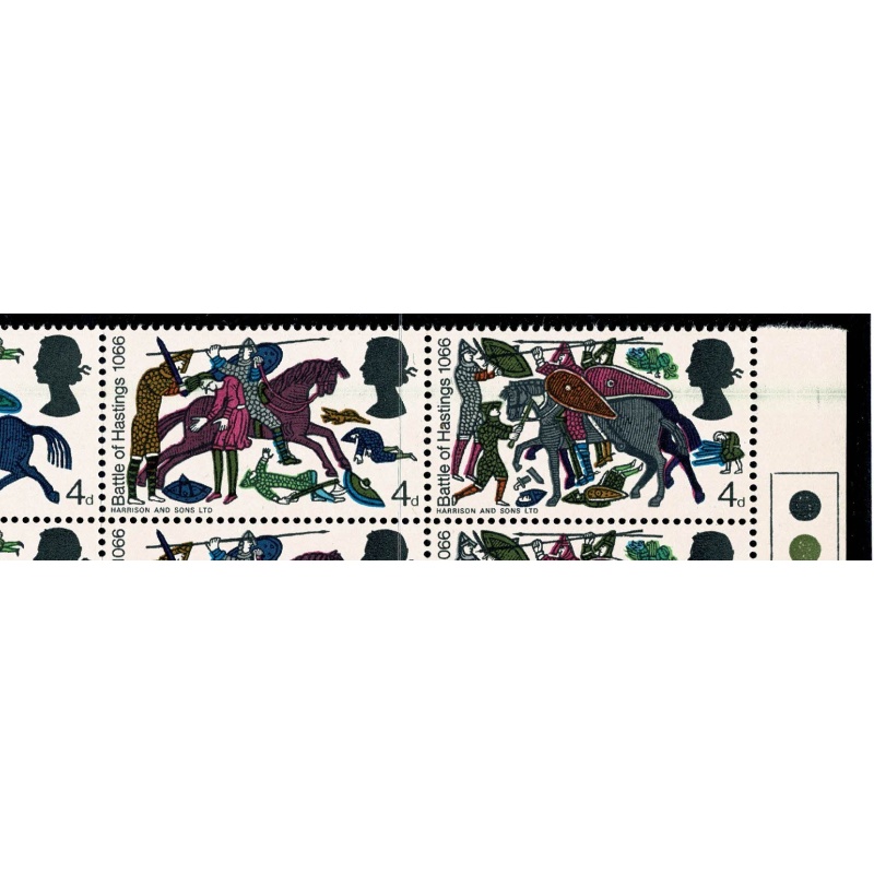 1966 Hastings 4d (ord). BLADE FLAW.  Cylinder 1A1B1C1D1E1F1G1H1J block of 24.