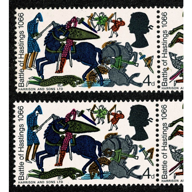 1966 Battle of Hastings 4d (ord).  SHIFT OF OCHRE ERROR. SG 705-710 var.