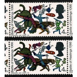 1966 Battle of Hastings 4d (ord).  SHIFT OF OCHRE ERROR. SG 705-710 var.
