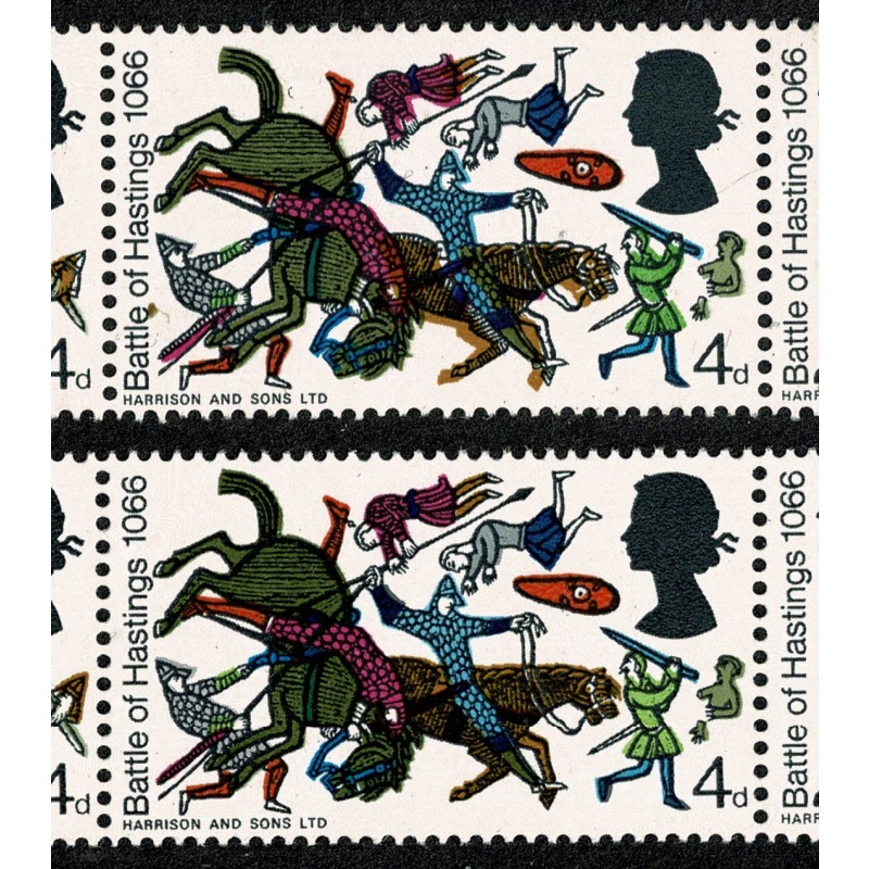1966 Battle of Hastings 4d (ord).  SHIFT OF OCHRE ERROR. SG 705-710 var.