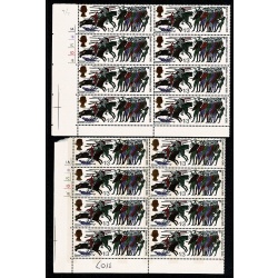 1966 Hastings 1/3 Ordinary & Phosphor cylinder blocks. Listed variety "club flaw".