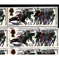 1966 Hastings 1/3 Ordinary & Phosphor cylinder blocks. Listed variety "club flaw".