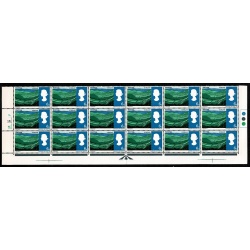 1966 Landscapes 6d (phos). Cylinder 1A 3B 1C no dot block of 18. Contians listed flaw. SG 690p