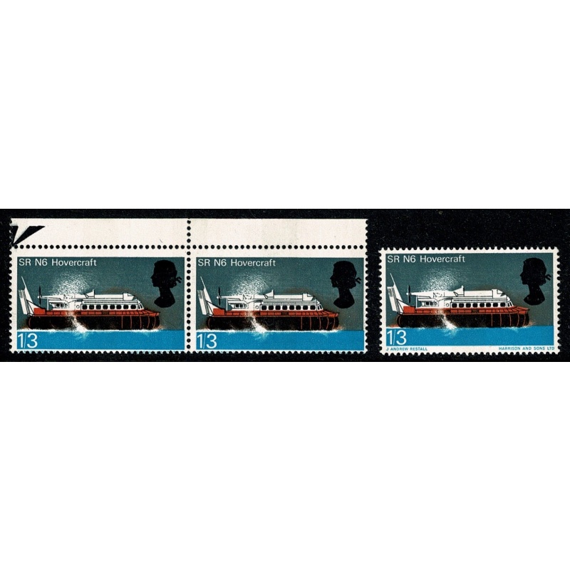1966 Technology 1/3 (phos).  SHIFT OF PERFORATIONS  Poitional pair SG 703 var