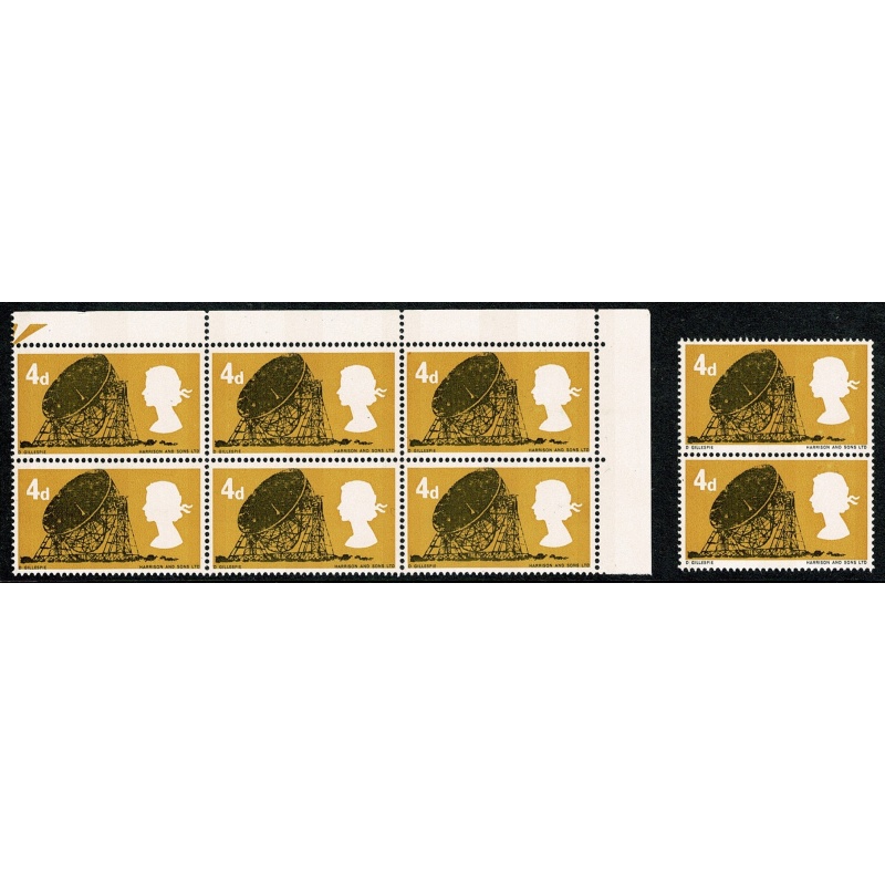 1966 Technology 4d (phos).  SHIFT OF YELLOW.  Poitional block. SG 701 var