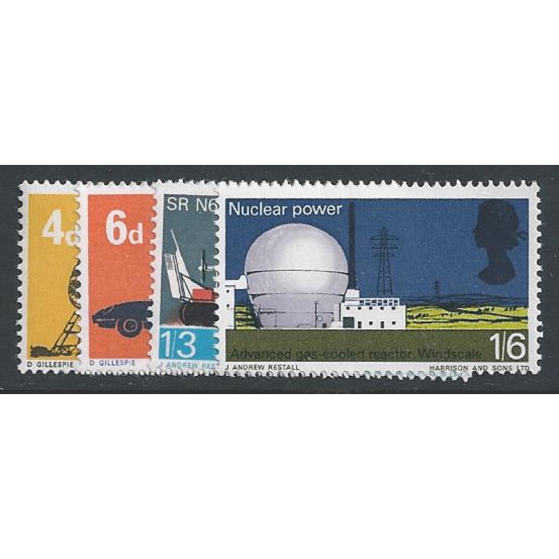 1966 British Technology (phos). SG 701p-704p