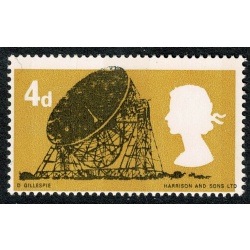 1966 British Technology 4d (phos). DOWNWARD SHIFT OF LEMON COLOUR. SG 701p var.