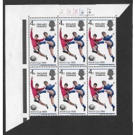 1966 World Cup Winners 4d. SHIFT OF BLUE & FLESH colours Cylinder block