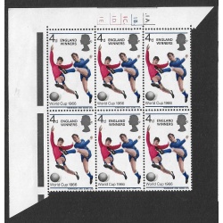1966 World Cup "Winners" 4d. SHIFT OF BLUE & FLESH colours Cylinder block