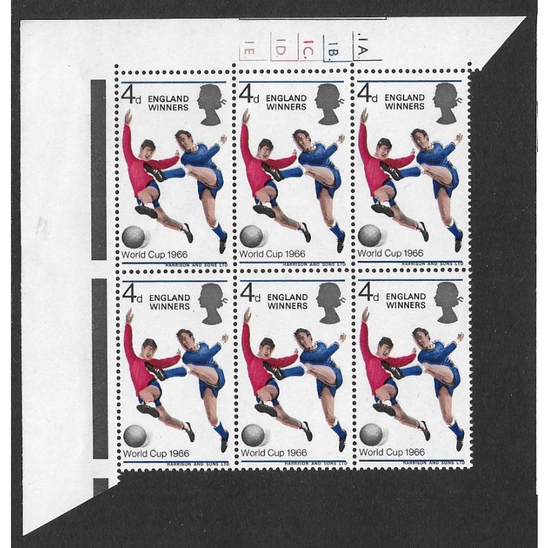 1966 World Cup "Winners" 4d. SHIFT OF BLUE & FLESH colours Cylinder block