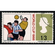 1966 World Cup (ord) 1/3 value. Fine Used single. SG 695
