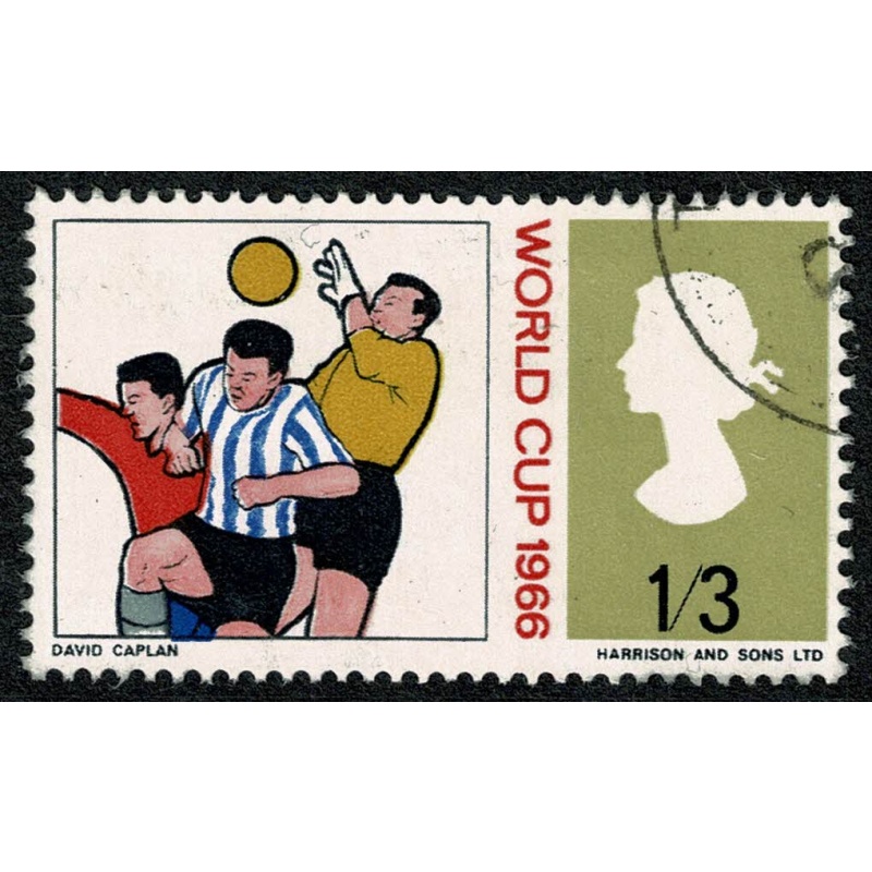 1966 World Cup (ord) 1/3 value. Fine Used single. SG 695