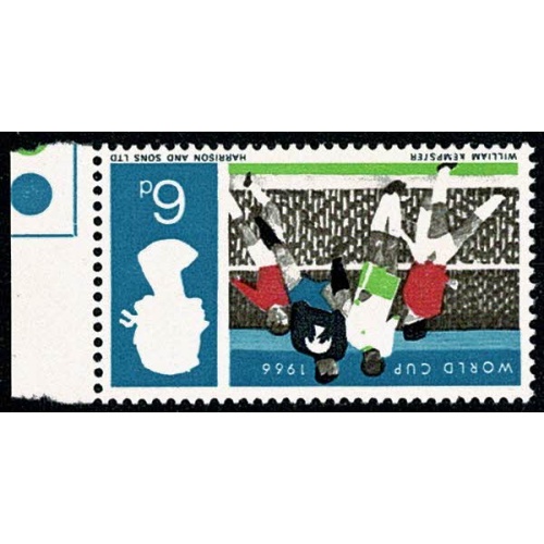 1966 World Cup 6d (ord). WATERMARK INVERTED. SG 694Wi T/L single