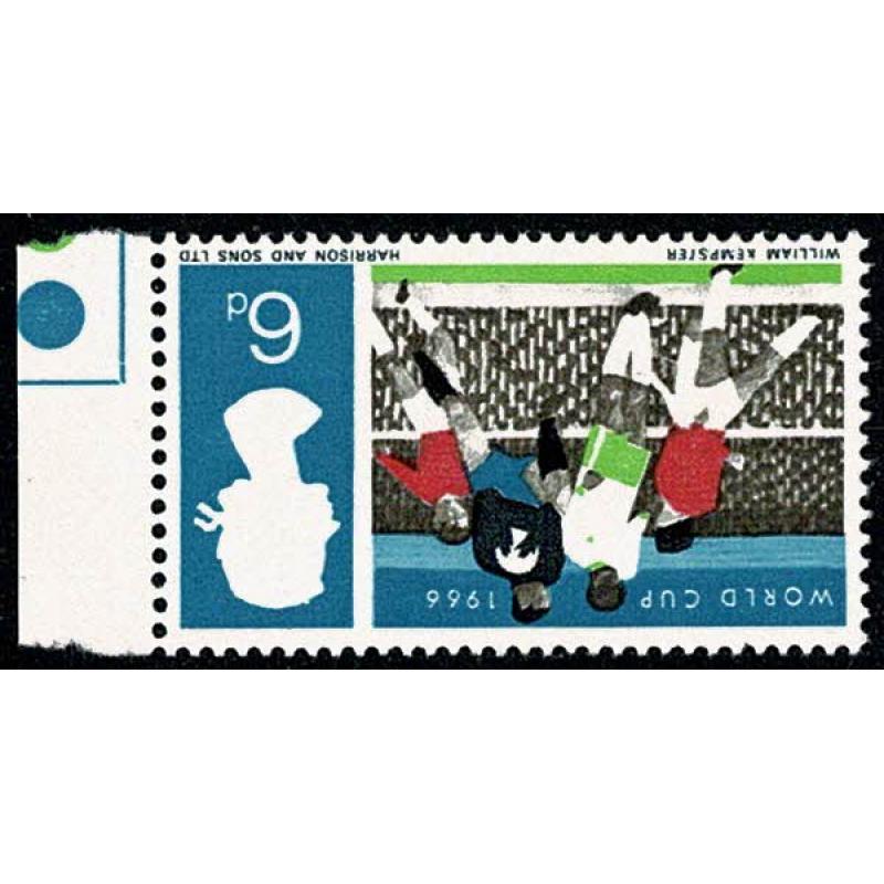 1966 World Cup 6d (ord). WATERMARK INVERTED. SG 694Wi T/L single