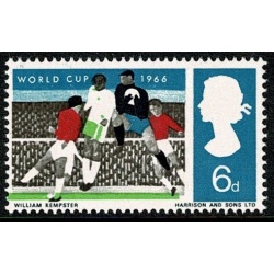1966 World Cup 6d (ord). SHIFT OF GREEN. SG 694 var