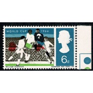 1966 World Cup 6d (ord). SHIFT OF RED. SG 694 var