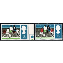 1966 World Cup 6d (ord). SHIFT OF RED. SG 694 var