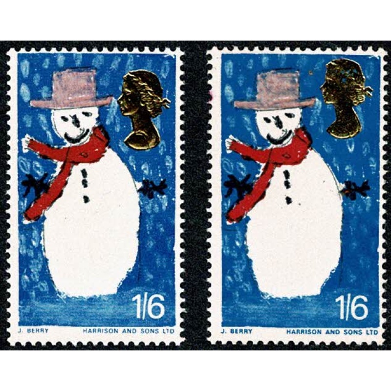 1966 Christmas 1/6 (ord). "floating Queen's head". SG 714 var