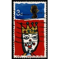 1966 Christmas 3d (ord). Listed variety "Missing T" Used singlr SG 713c