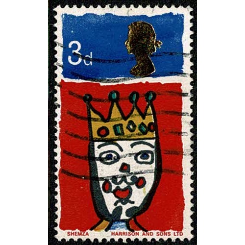 1966 Christmas 3d (ord). Listed variety "Missing T" Used singlr SG 713c