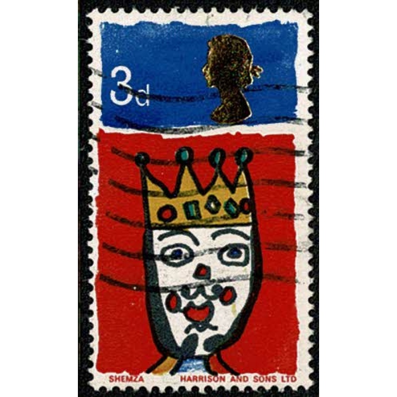 1966 Christmas 3d (ord). Listed variety "Missing T" Used singlr SG 713c