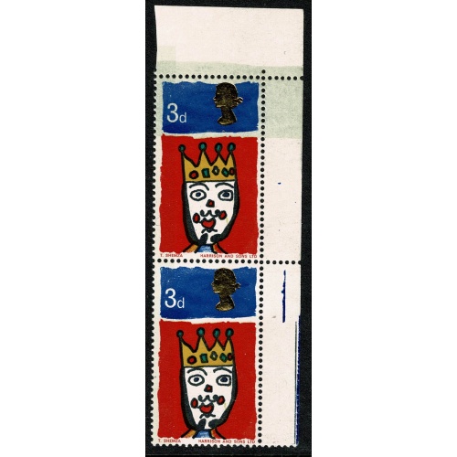 1966 Christmas 3d (phos). ERROR WITH HORIZONTAL PHOSPHOR BAND. SG Spec. WP109 foot note