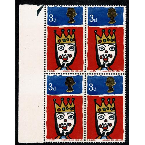 1966 Christmas 3d (phos). Listed variety Missing T. SG 713pc