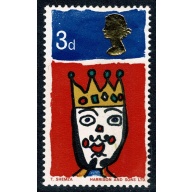 1966 Christmas 3d (phos). ERROR SINGLE BROAD PHOSPHOR BAND. SG 713p var