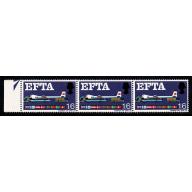 1967 EFTA 1/6 (ord). Listed variety broken ribbon. SG Spec. W112h.