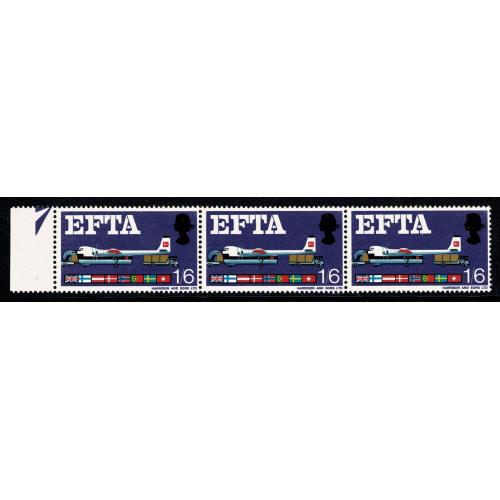 1967 EFTA 1/6 (ord). Listed variety broken ribbon. SG Spec. W112h.