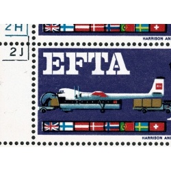 1967 EFTA 1/6 (ord) Cyl 2A1B1C1D1E1G2H2J no dot. With listed variety and small BLACK SHIFT. SG 716 var