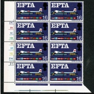 1967 EFTA 1/6 (ord) Cyl 2A1B1C1D1E1G2H2J no dot. With listed variety and small BLACK SHIFT. SG 716 var