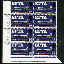 1967 EFTA 1/6 (ord) Cyl 2A1B1C1D1E1G2H2J no dot. With listed variety and small BLACK SHIFT. SG 716 var