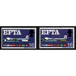 1967 EFTA 1/6 (phos). MISSING BROWN. SG 716pc. Mounted Mint